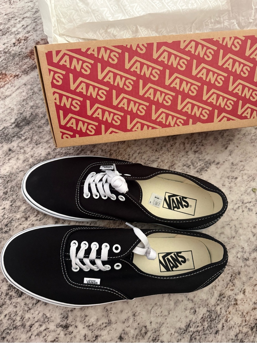 Vans Classic Black Canvas Low-Top Sneakers with White Accents